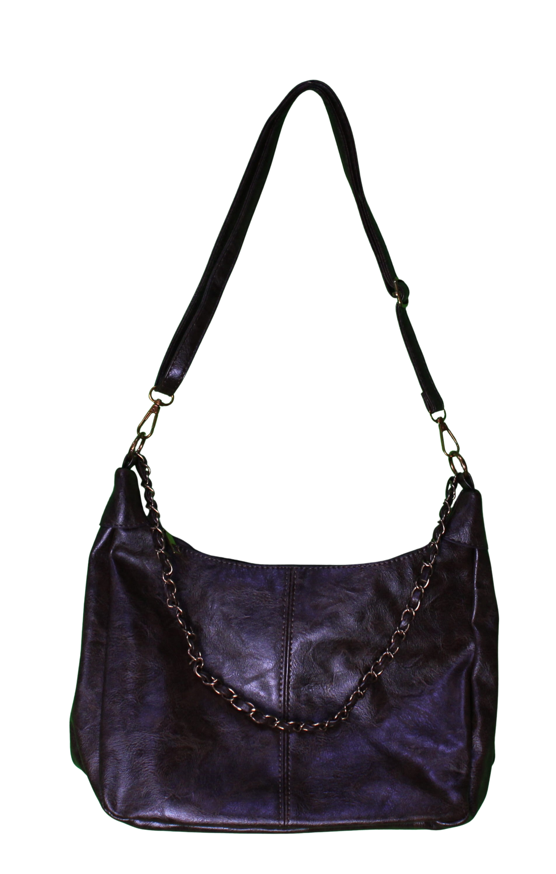 Hobo Shoulder Bag with Decorative Chain