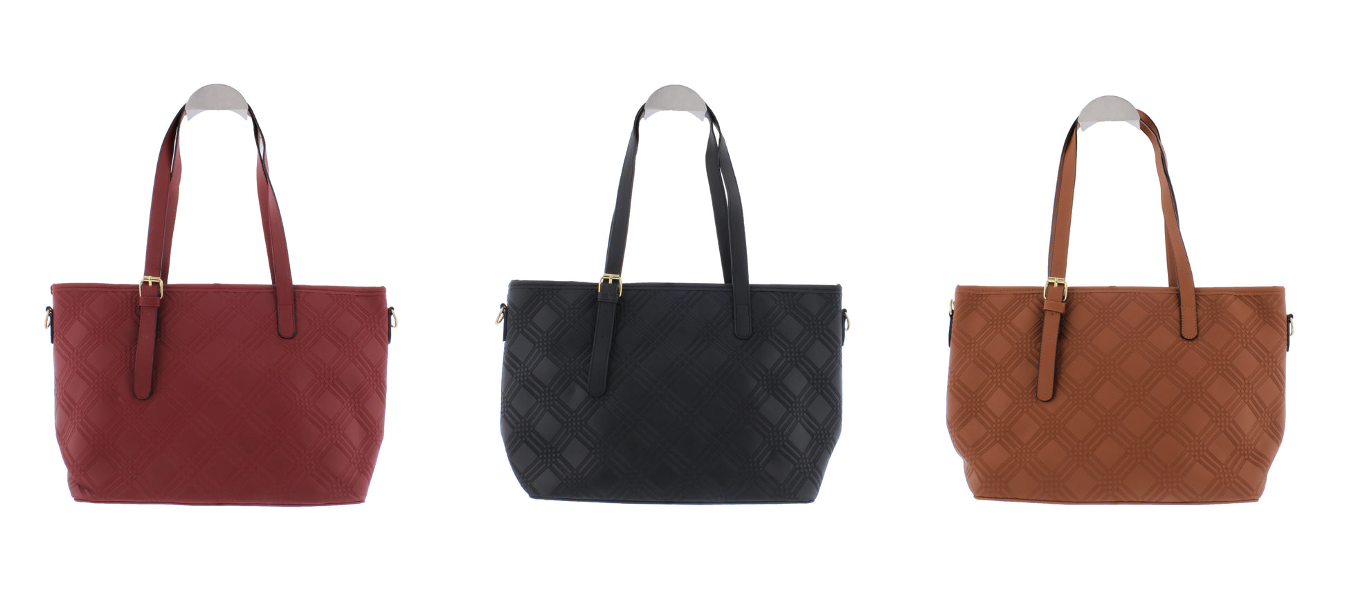 Diamond Embossed Faux Leather Tote