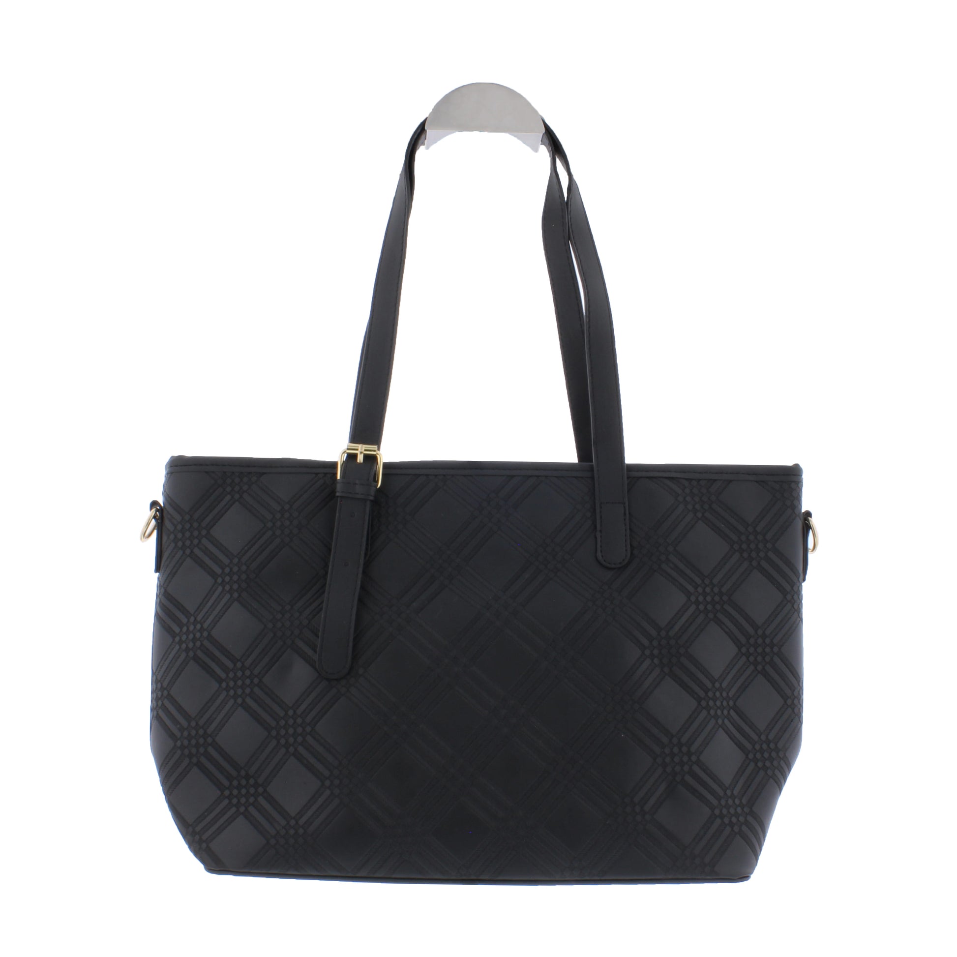 Diamond Embossed Faux Leather Tote