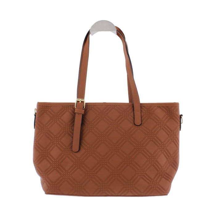 Diamond Embossed Faux Leather Tote