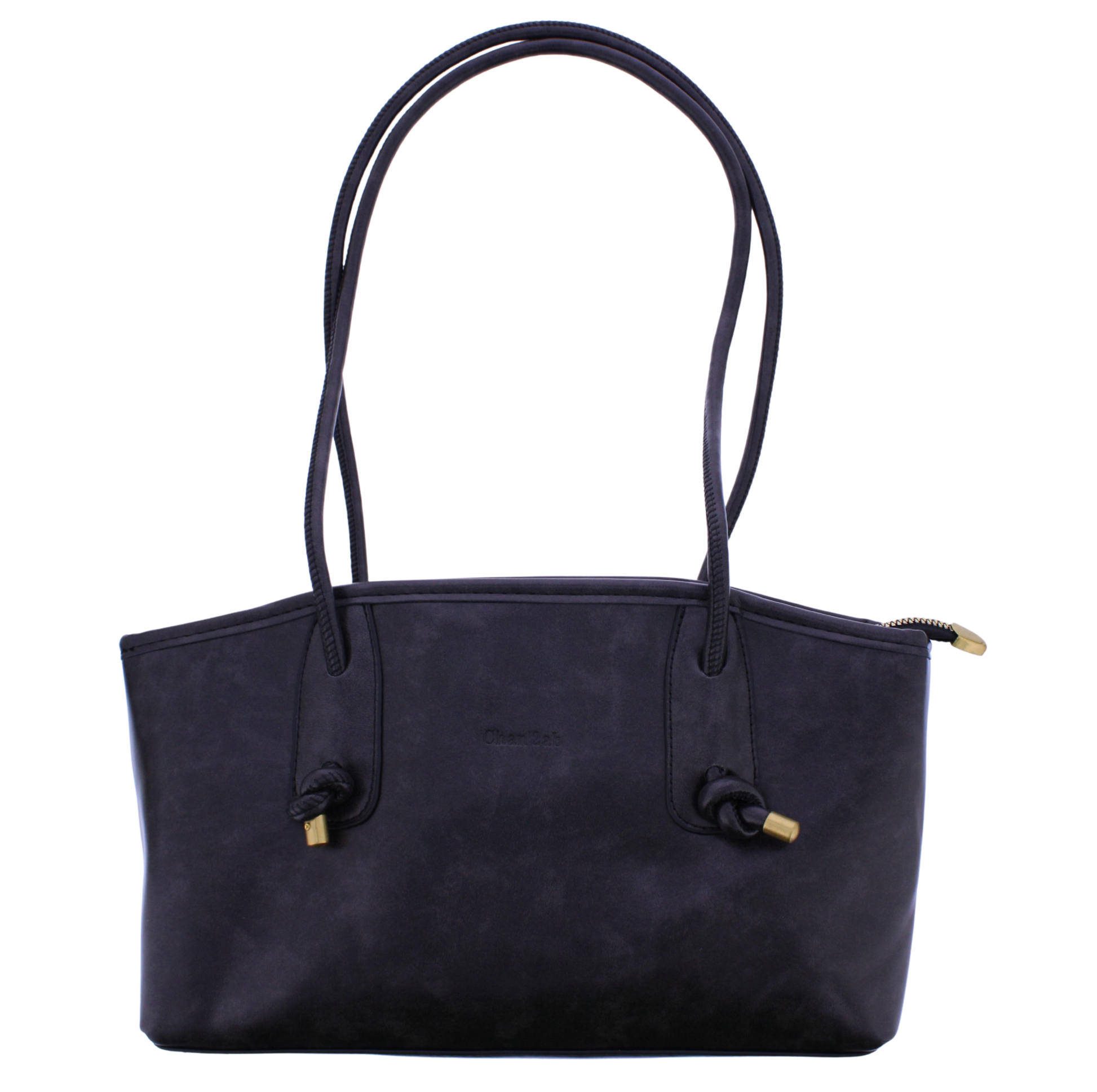 Washed Faux Leather Shoulder Bag