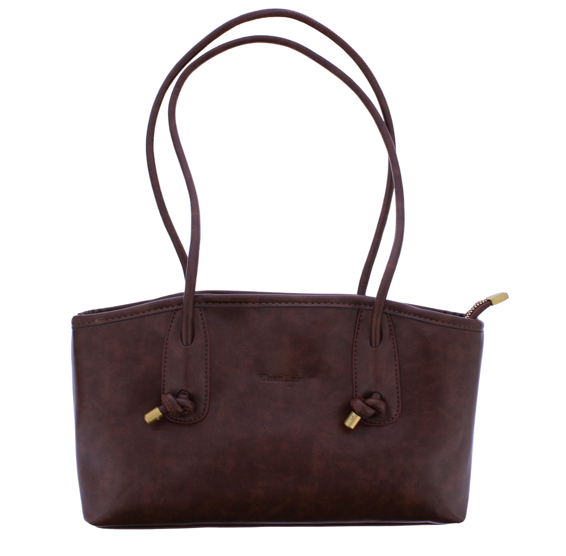 Washed Faux Leather Shoulder Bag