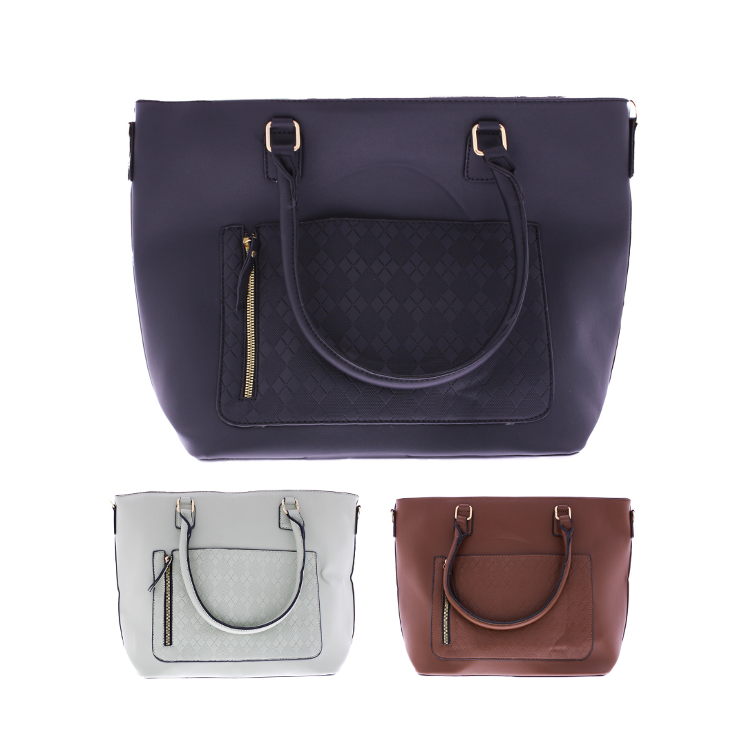 Faux Shoulder Bag with Outer Pocket
