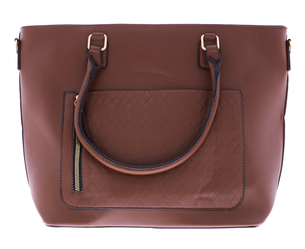 Faux Shoulder Bag with Outer Pocket