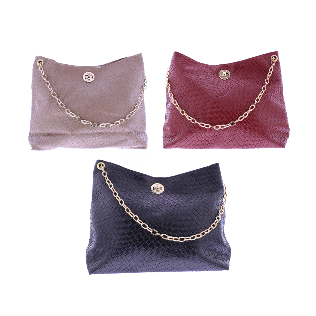 Woven Metal Strap Handbag