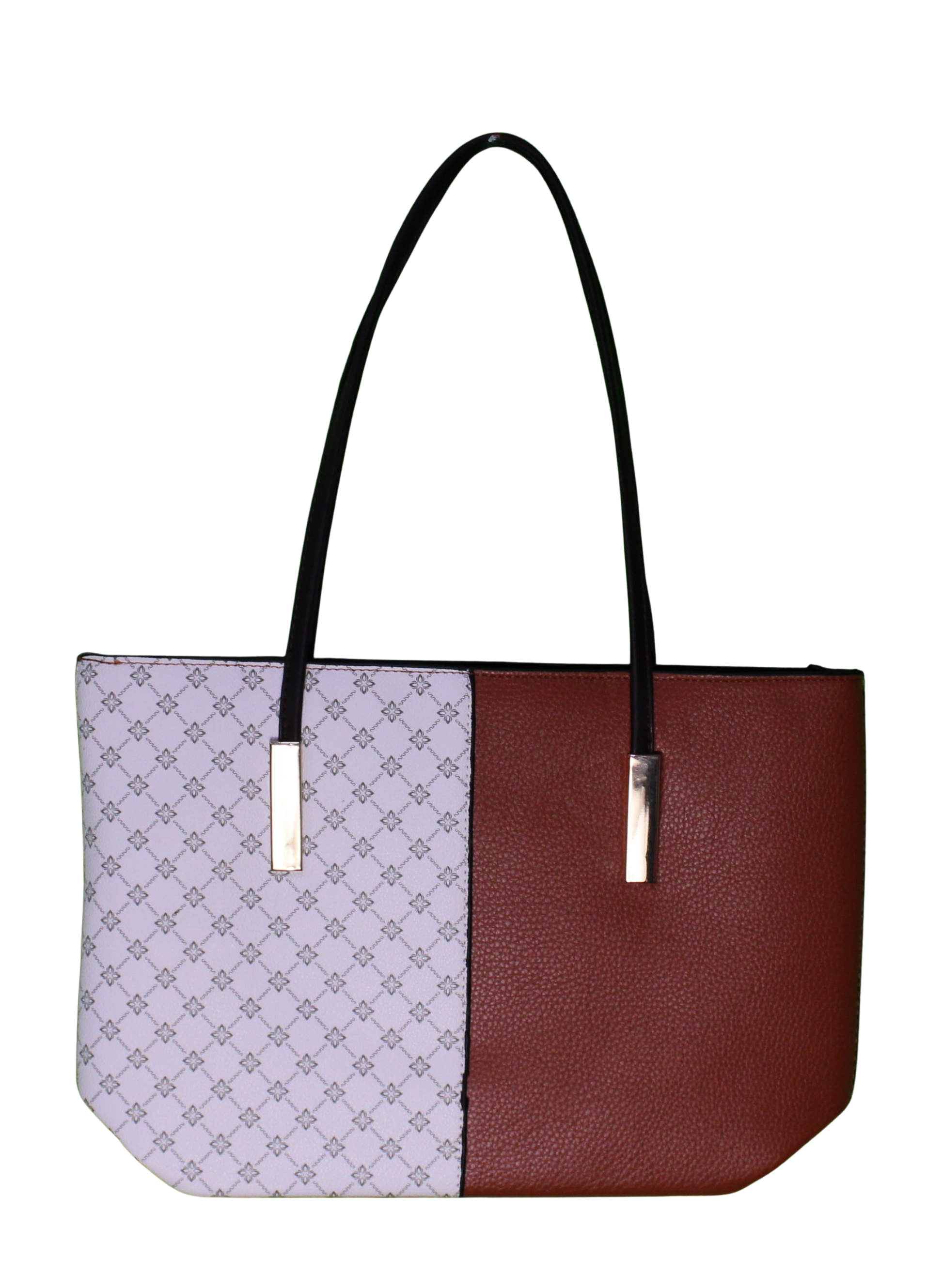 Mix Material Faux Leather Tote