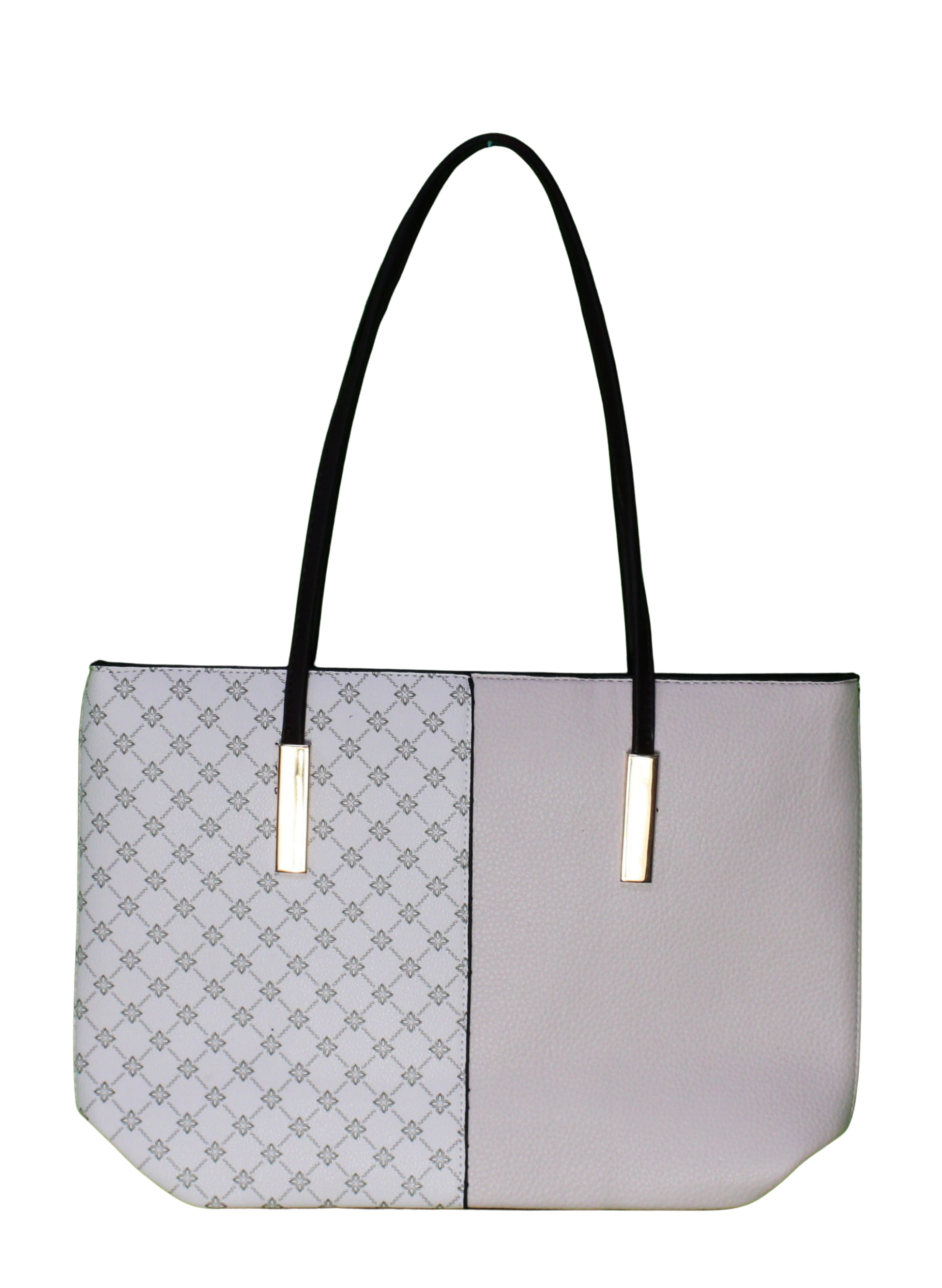 Mix Material Faux Leather Tote