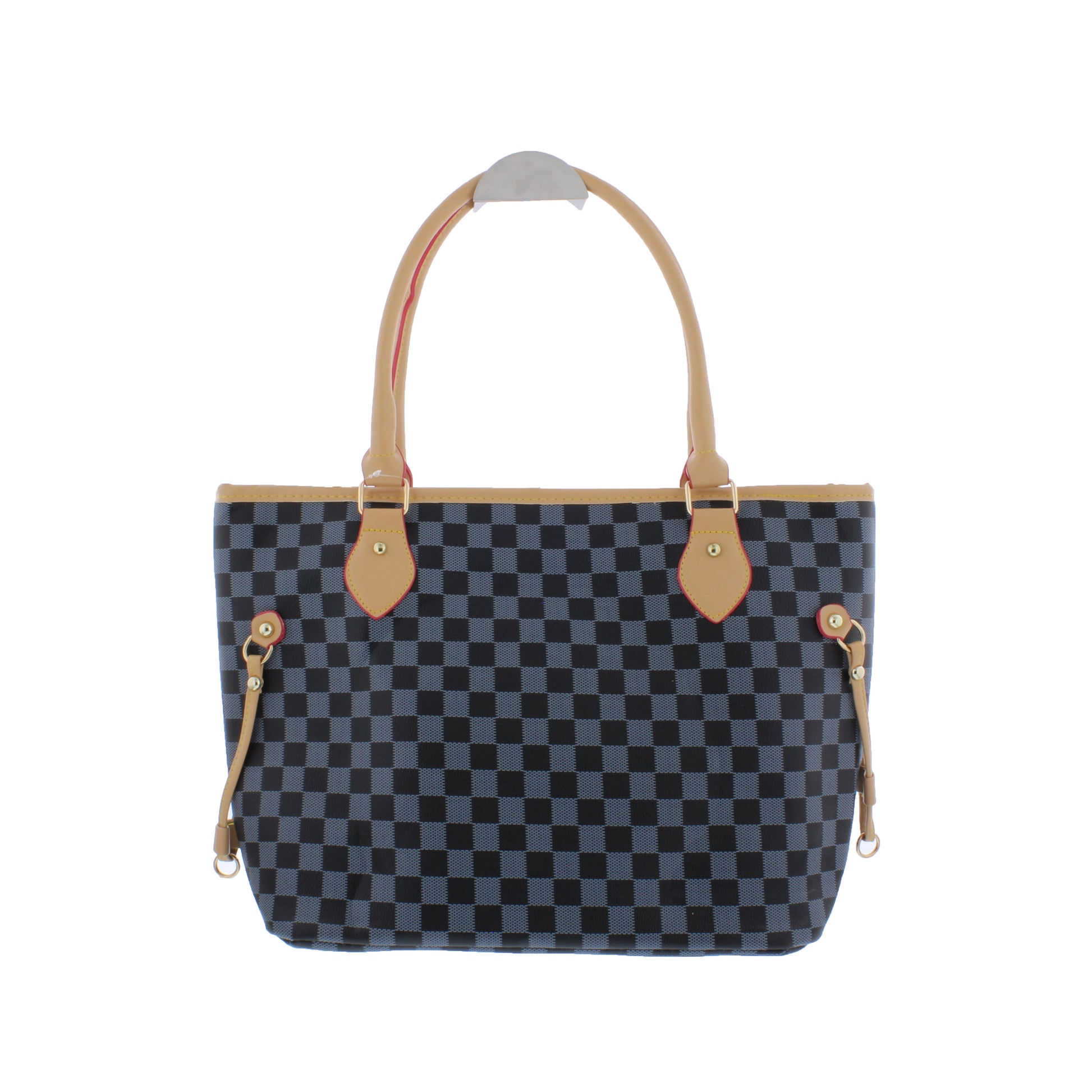 Checkered Faux Leather Tote