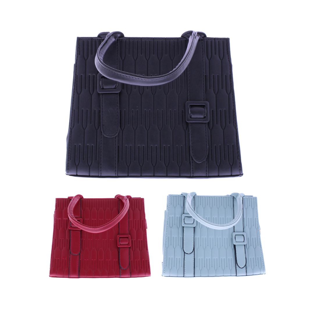 Square Faux Leather Belt Handbag