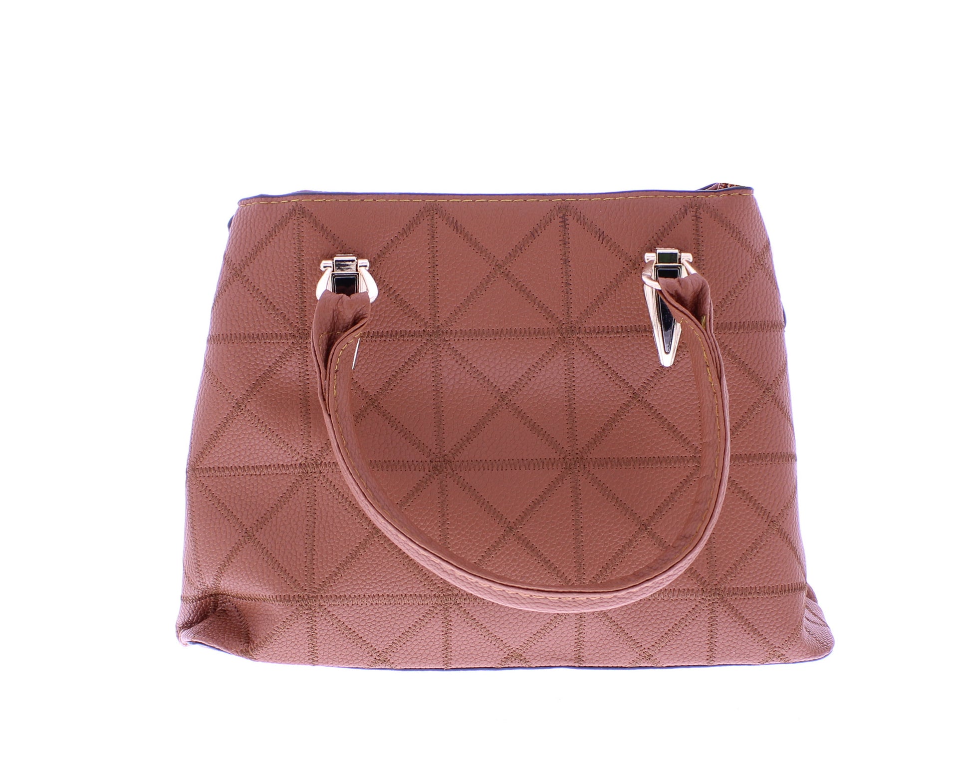 Mid Size Faux Leather Tote with Stitching Details
