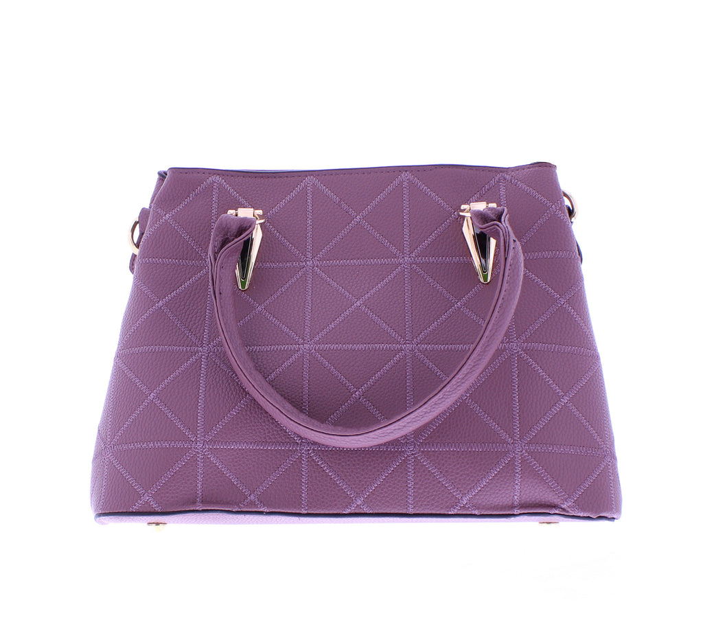 Mid Size Faux Leather Tote with Stitching Details