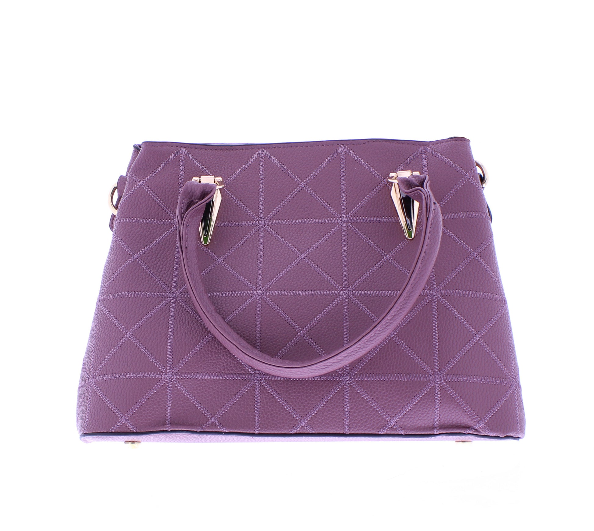 Mid Size Faux Leather Tote with Stitching Details