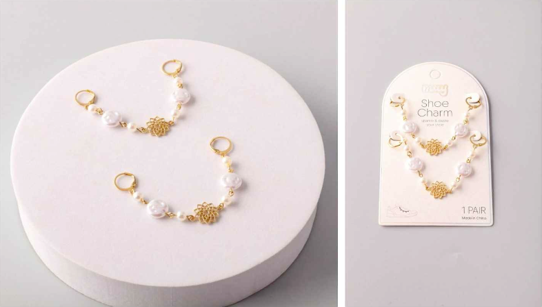 Lotus + Pearl Chain Shoe Charm