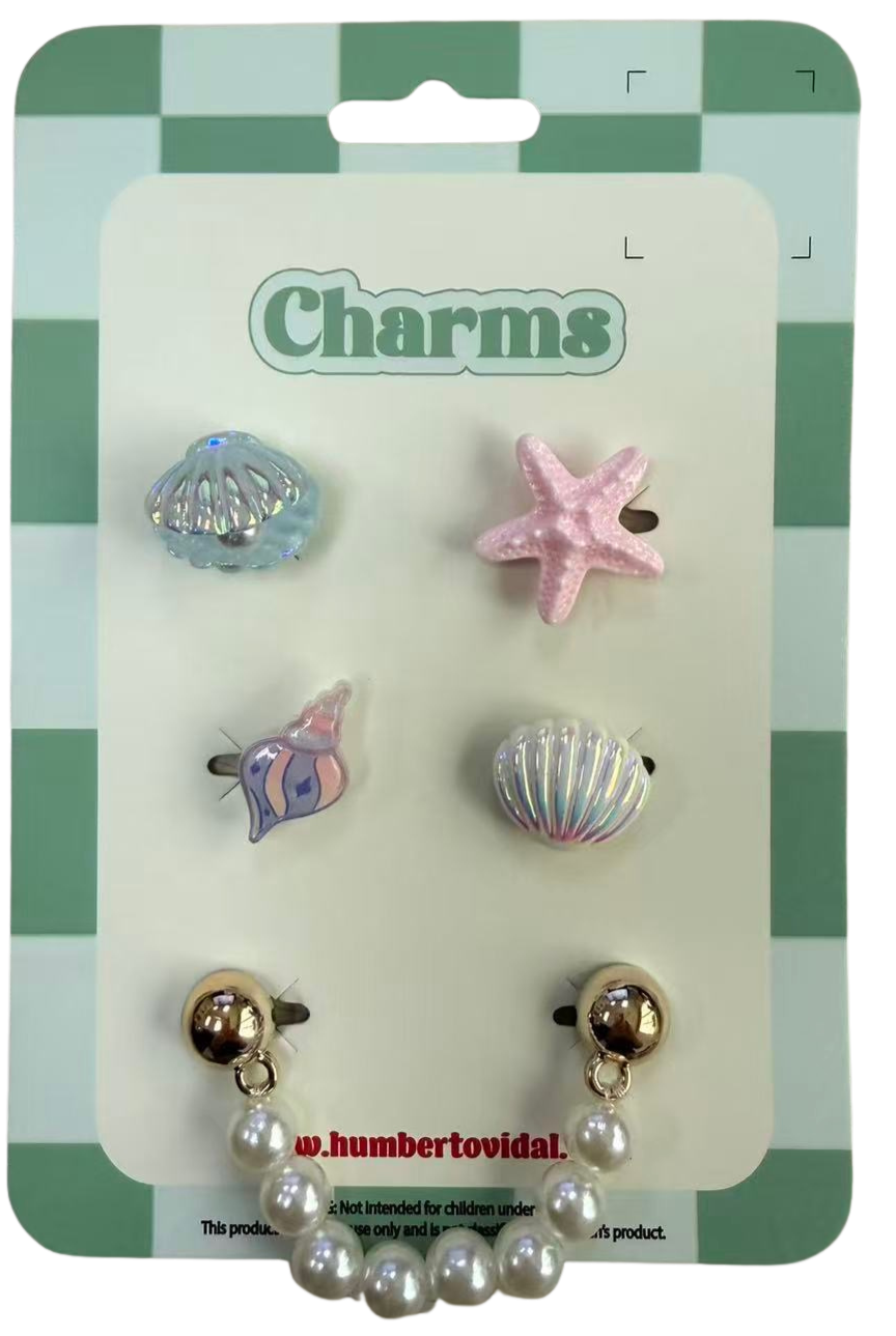 Seashell Pearl Chain Shoe Charm Set