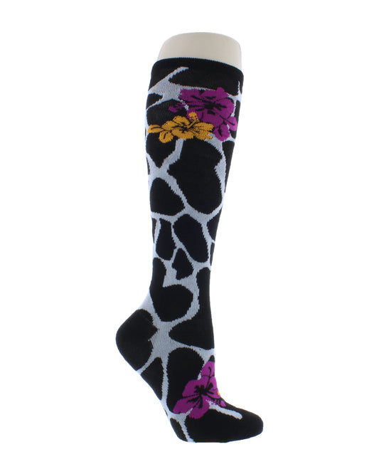 Knee High Sock with Tropical Print