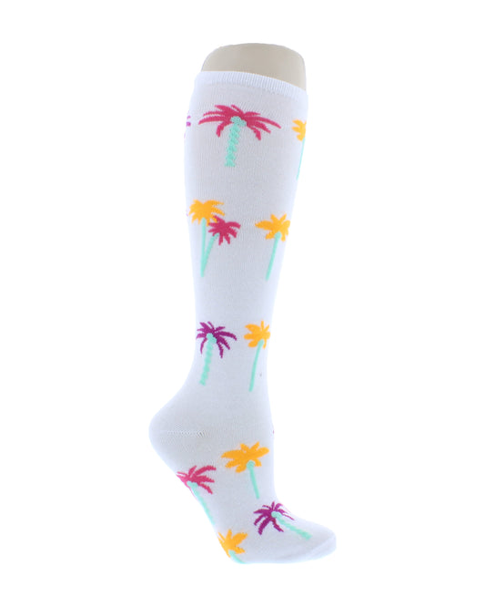 Knee High Sock with Tropical Print