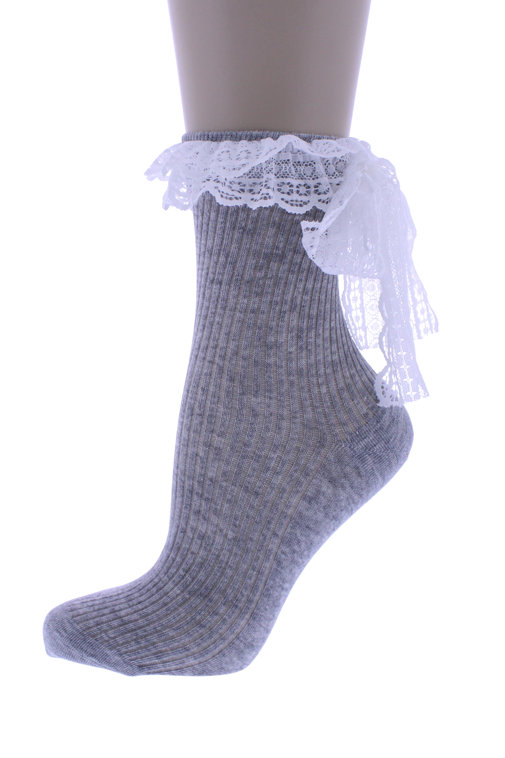Crew Sock with Lace Trim