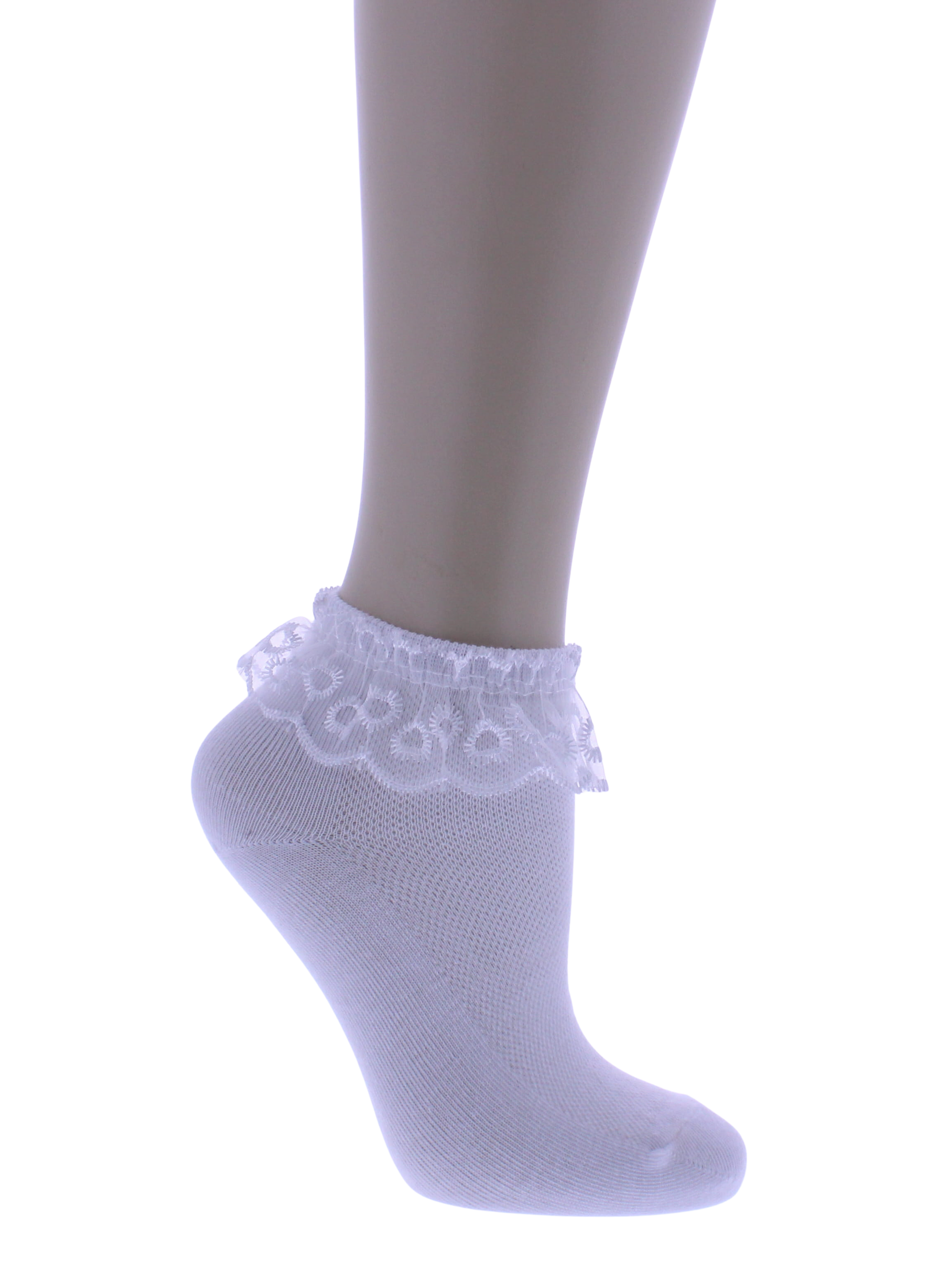 Low Cut Sock in Lace Ruffles