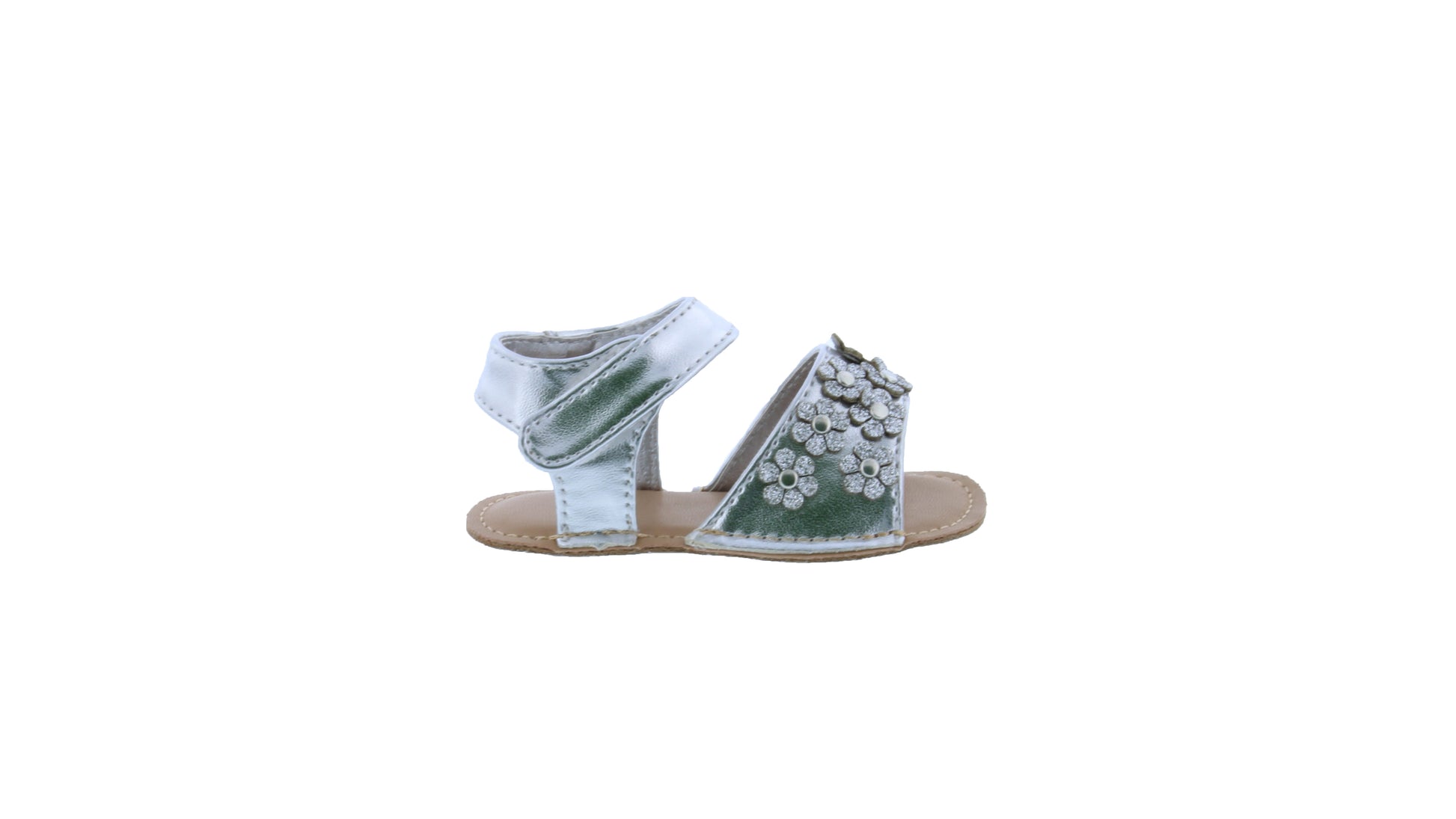 Baby Sandal with Flower Apliques