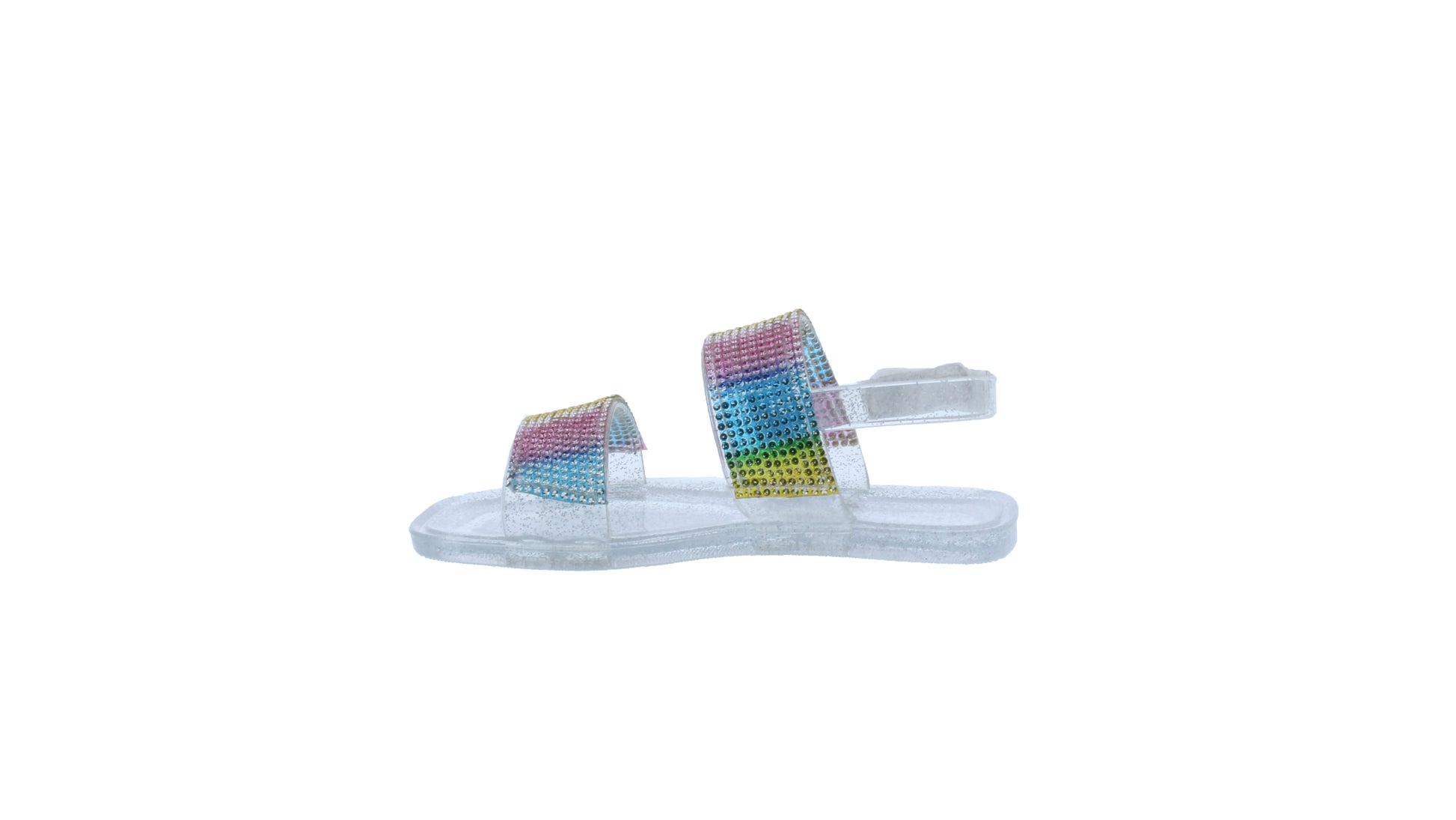 Girls Plastic Multicolored Rhinestone Sandal