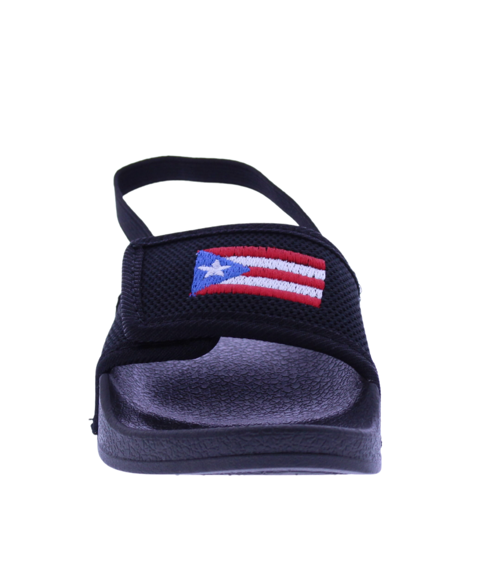 Kids Velcro Fly Knit Slide with Puerto Rico Flag