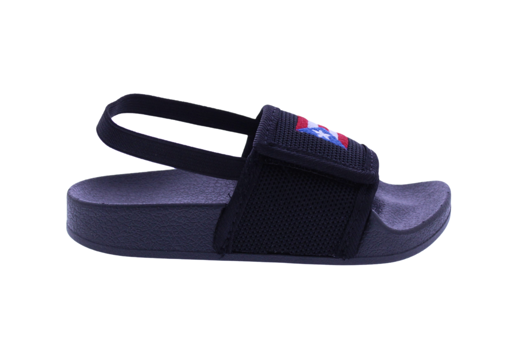 Kids Velcro Fly Knit Slide with Puerto Rico Flag
