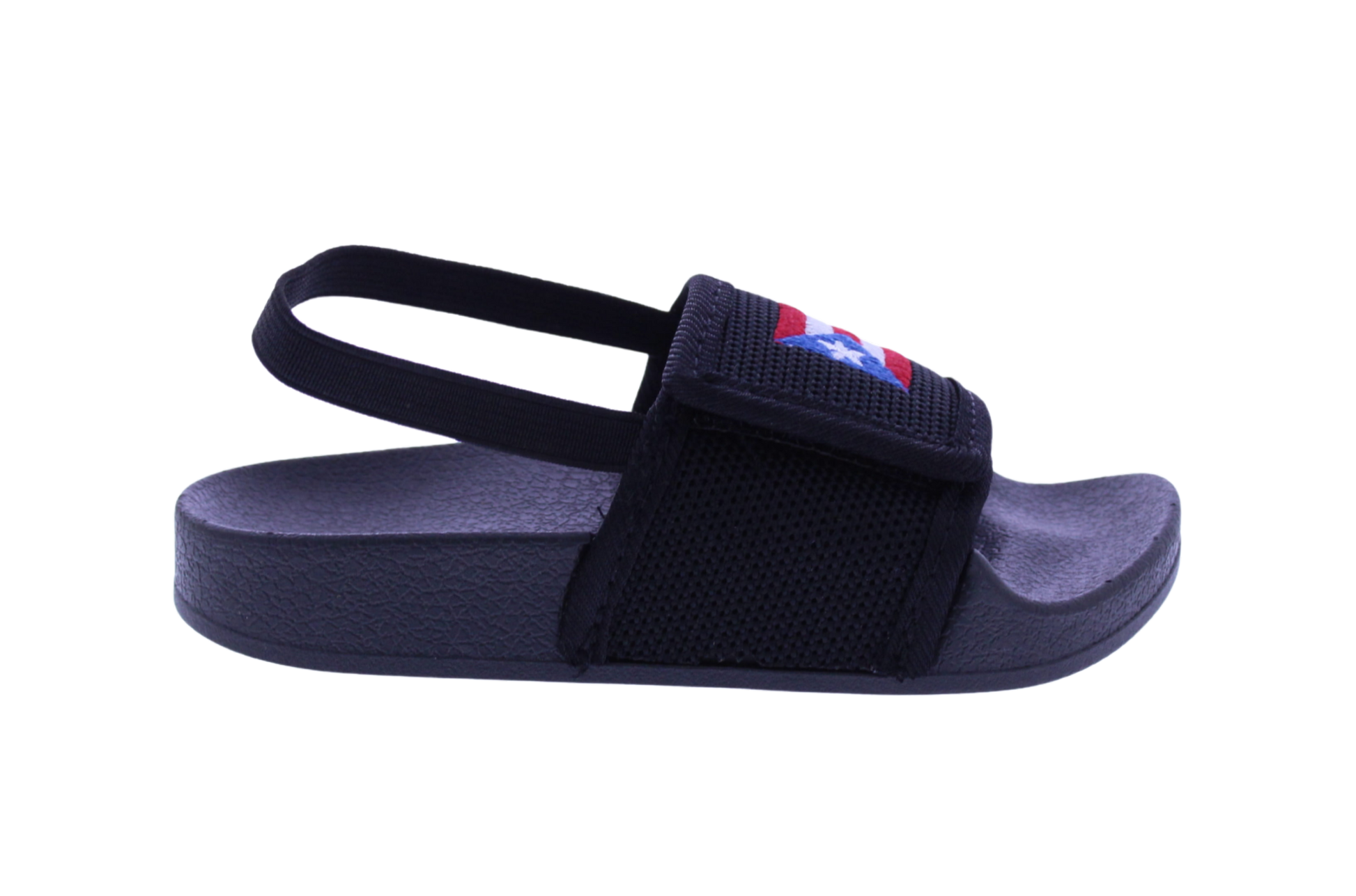 Kids Velcro Fly Knit Slide with Puerto Rico Flag