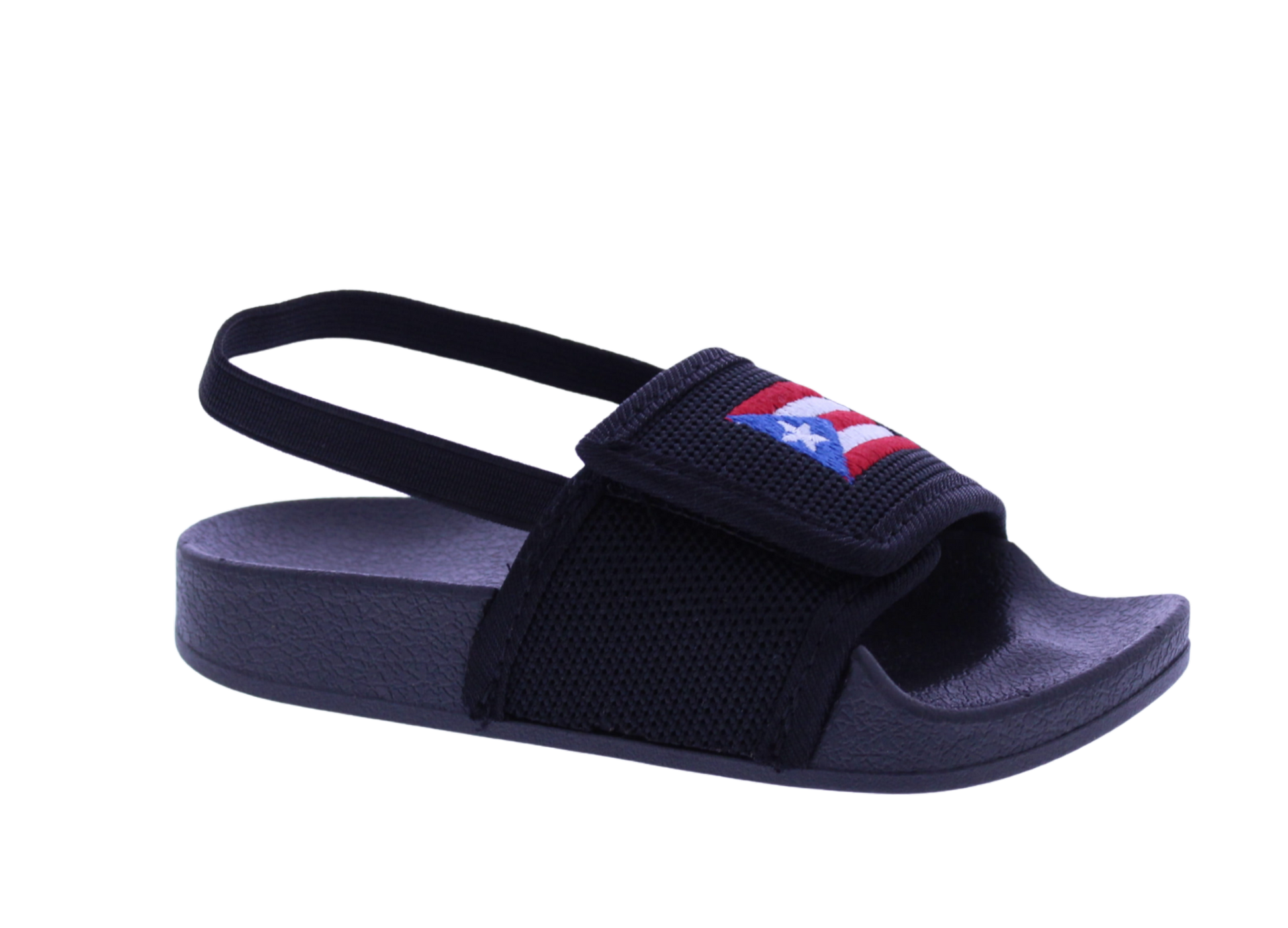 Kids Velcro Fly Knit Slide with Puerto Rico Flag