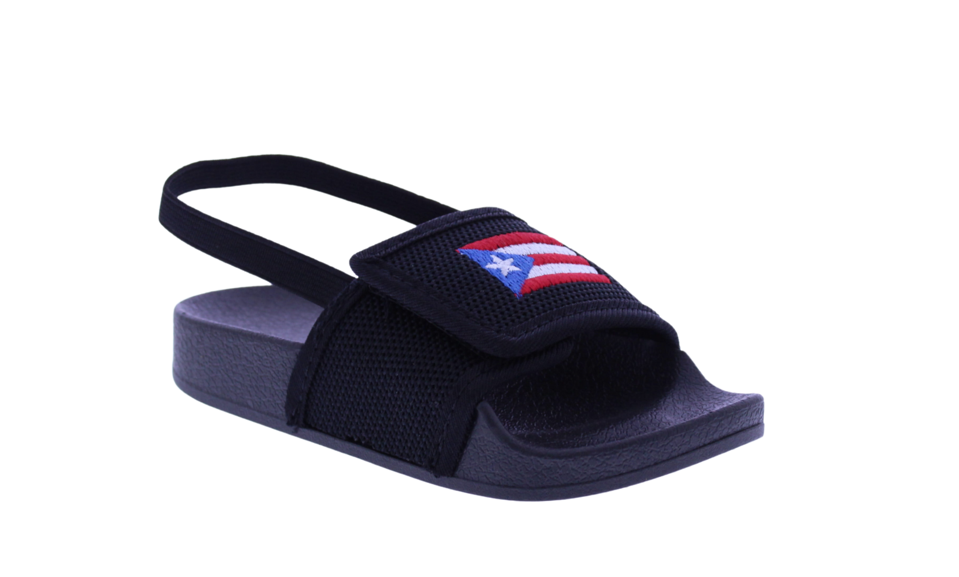 Kids Velcro Fly Knit Slide with Puerto Rico Flag