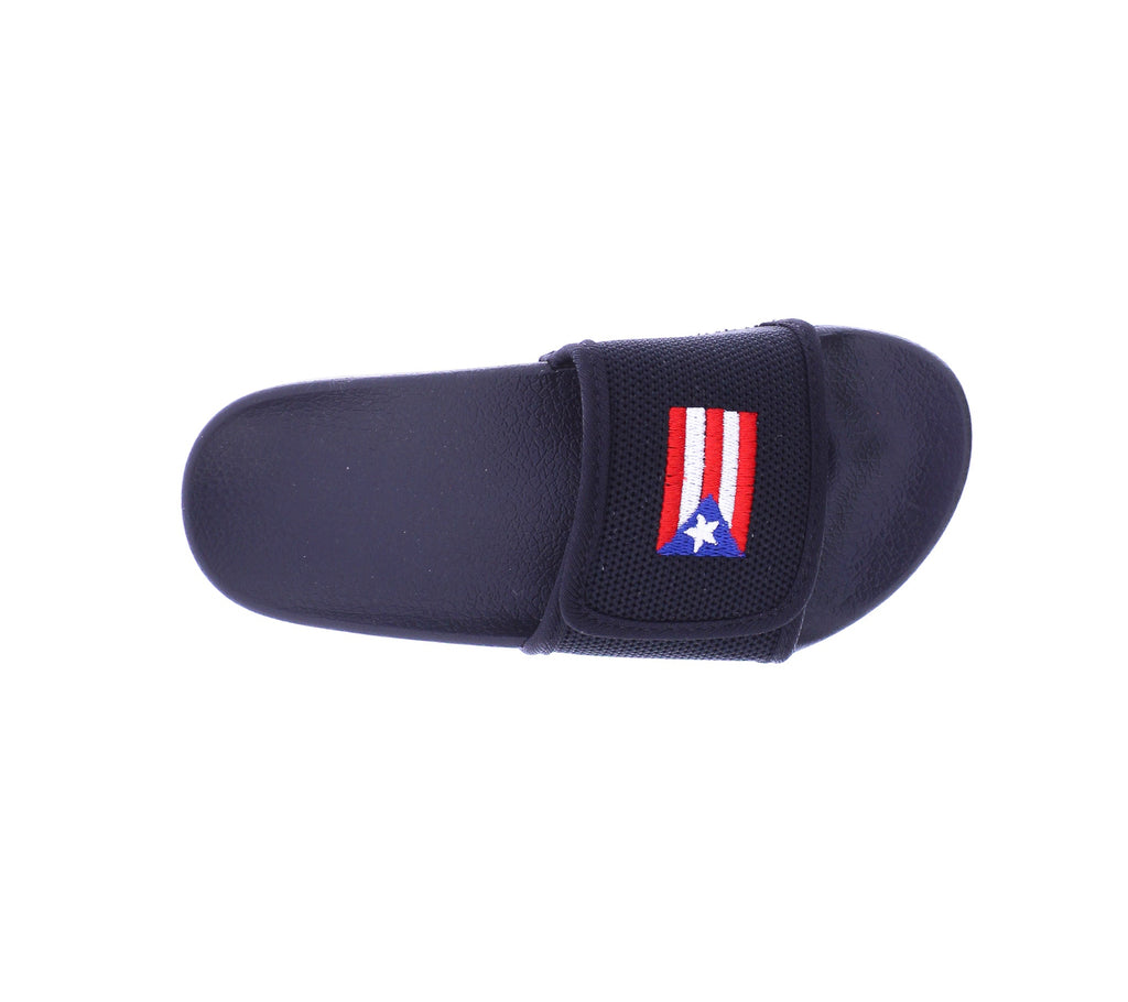 Kids Velcro Fly Knit Slide with Puerto Rico Flag