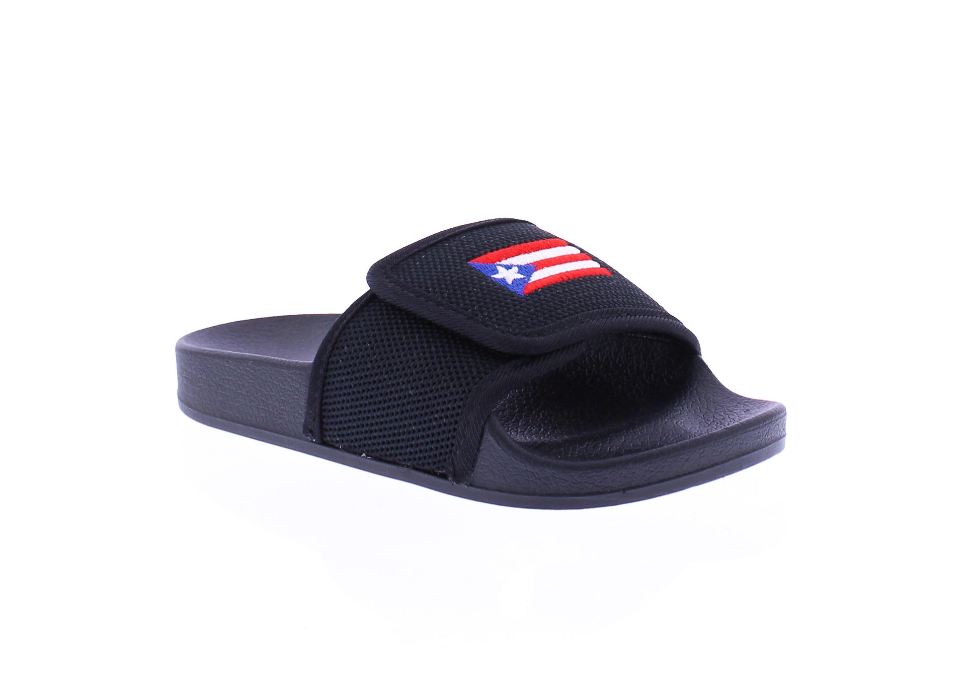 Kids Velcro Fly Knit Slide with Puerto Rico Flag