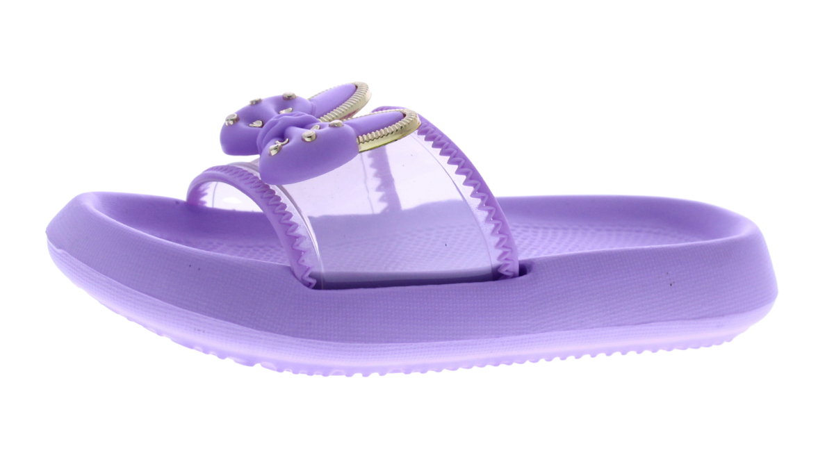 Kids' Bunny Bow Clear Strap Slide