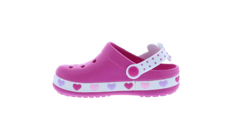 Girls Clog with Heart Print Band