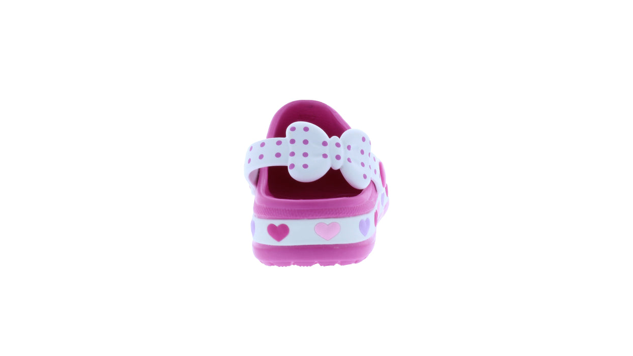 Girls Rubber Clog with Heart Print Band