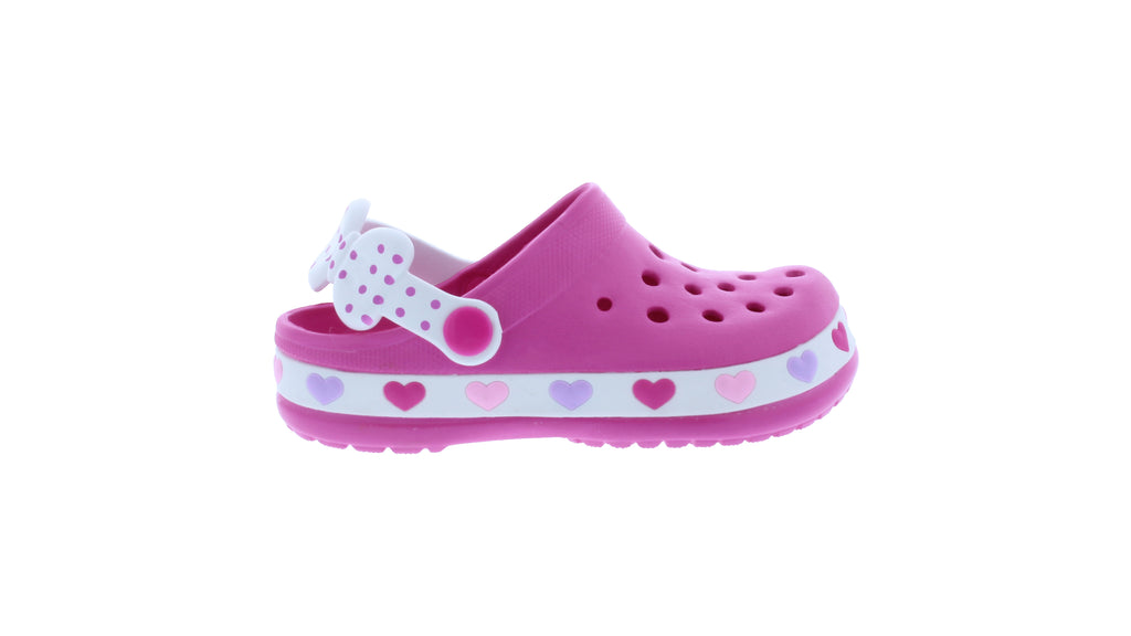 Girls Clog with Heart Print Band