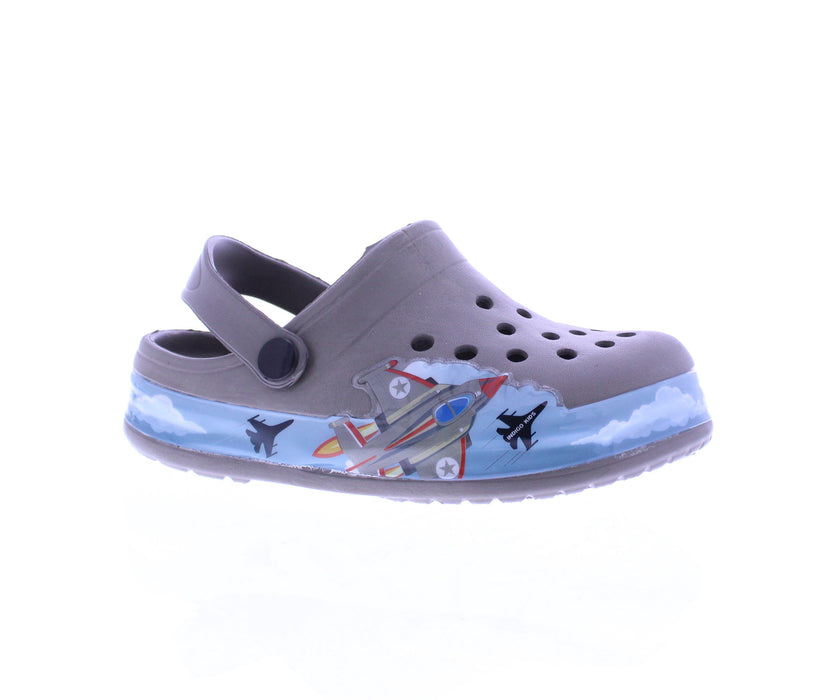 Kids Clog with Airplane Light Up Band
