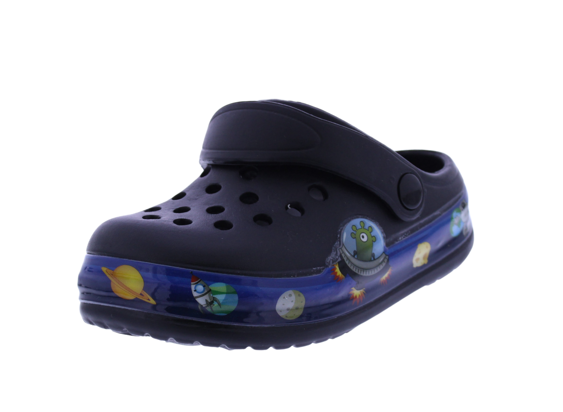 Kids Clog with a Space Theme Light Up Band