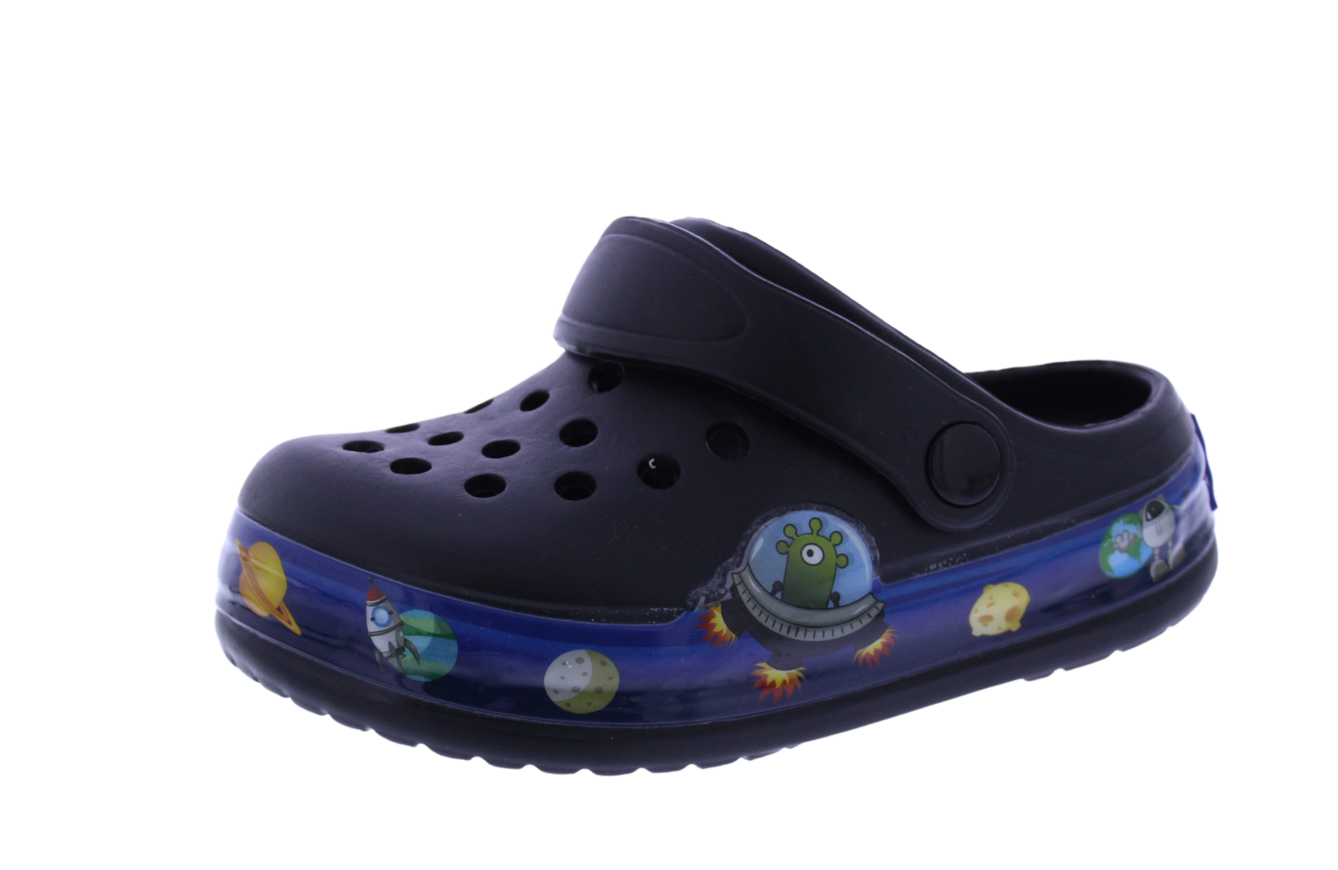 Kids Clog with a Space Theme Light Up Band
