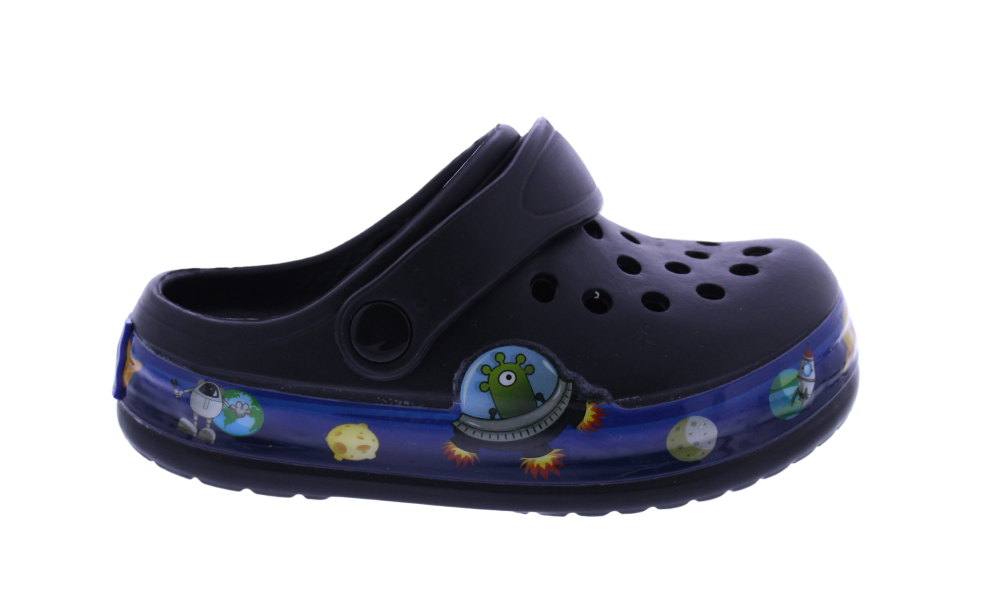 Kids Clog with a Space Theme Light Up Band