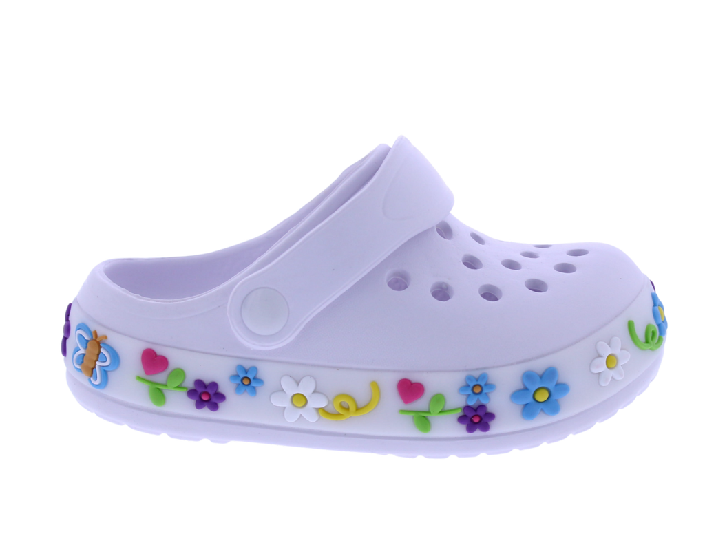 Girls Clog with a Floral Light Up Band