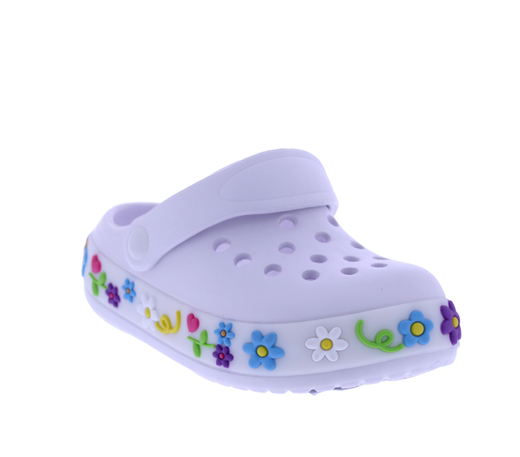 Girls Clog with a Floral Light Up Band