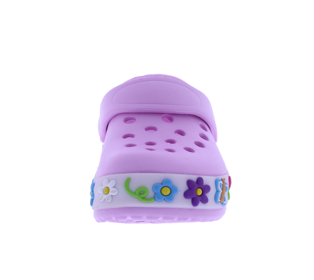 Girls Clog with a Floral Light Up Band