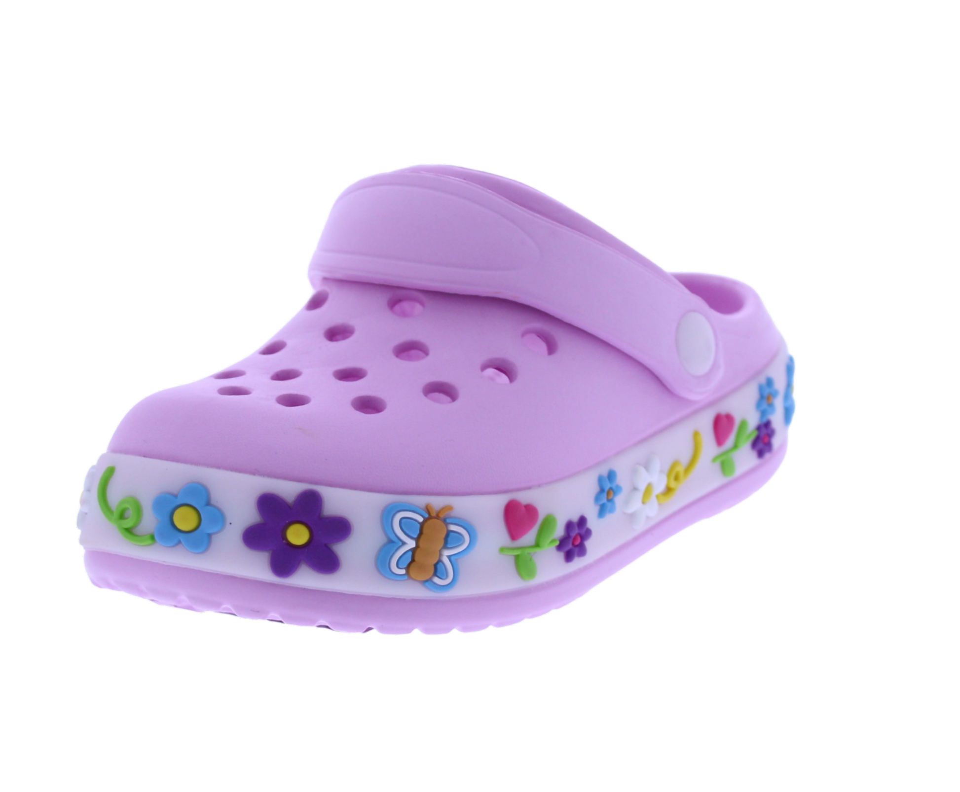 Girls Clog with a Floral Light Up Band