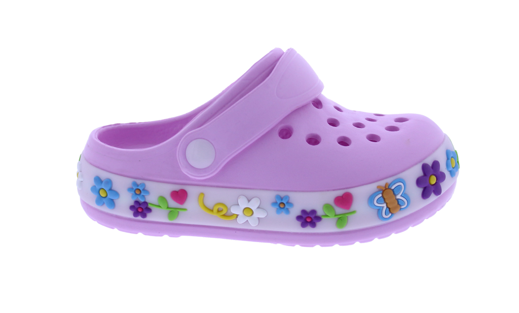 Girls Clog with a Floral Light Up Band