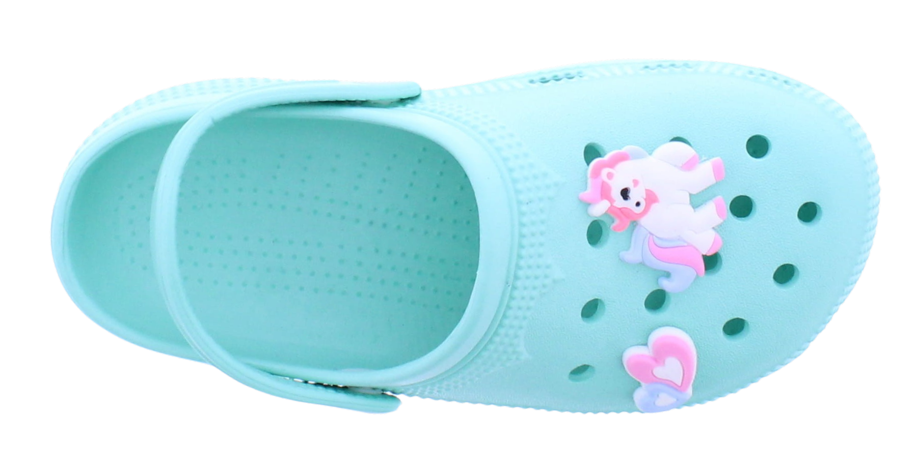 Girls Clog with Unicorn + Hearts Charms