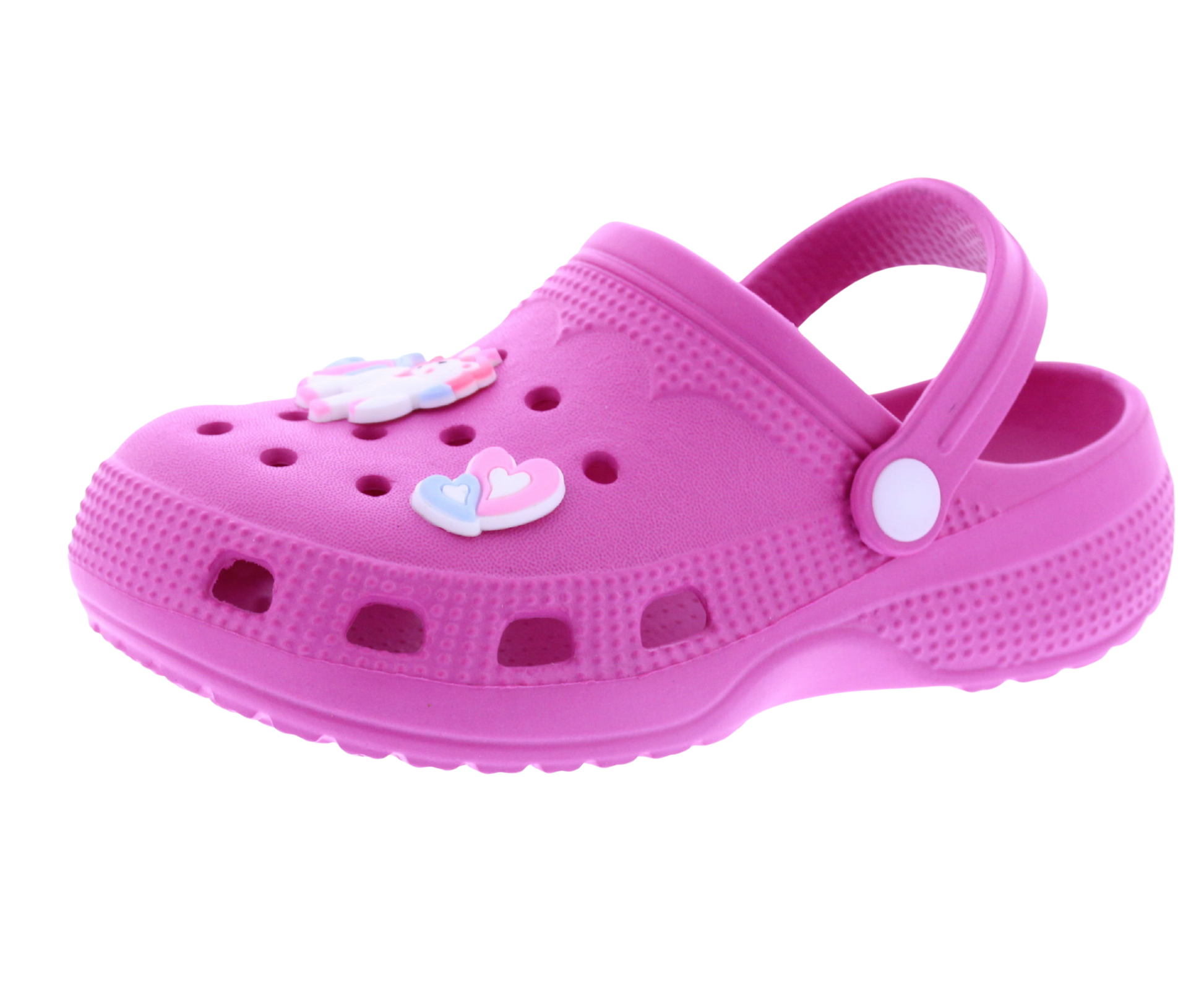 Girls Clog with Unicorn + Hearts Charms