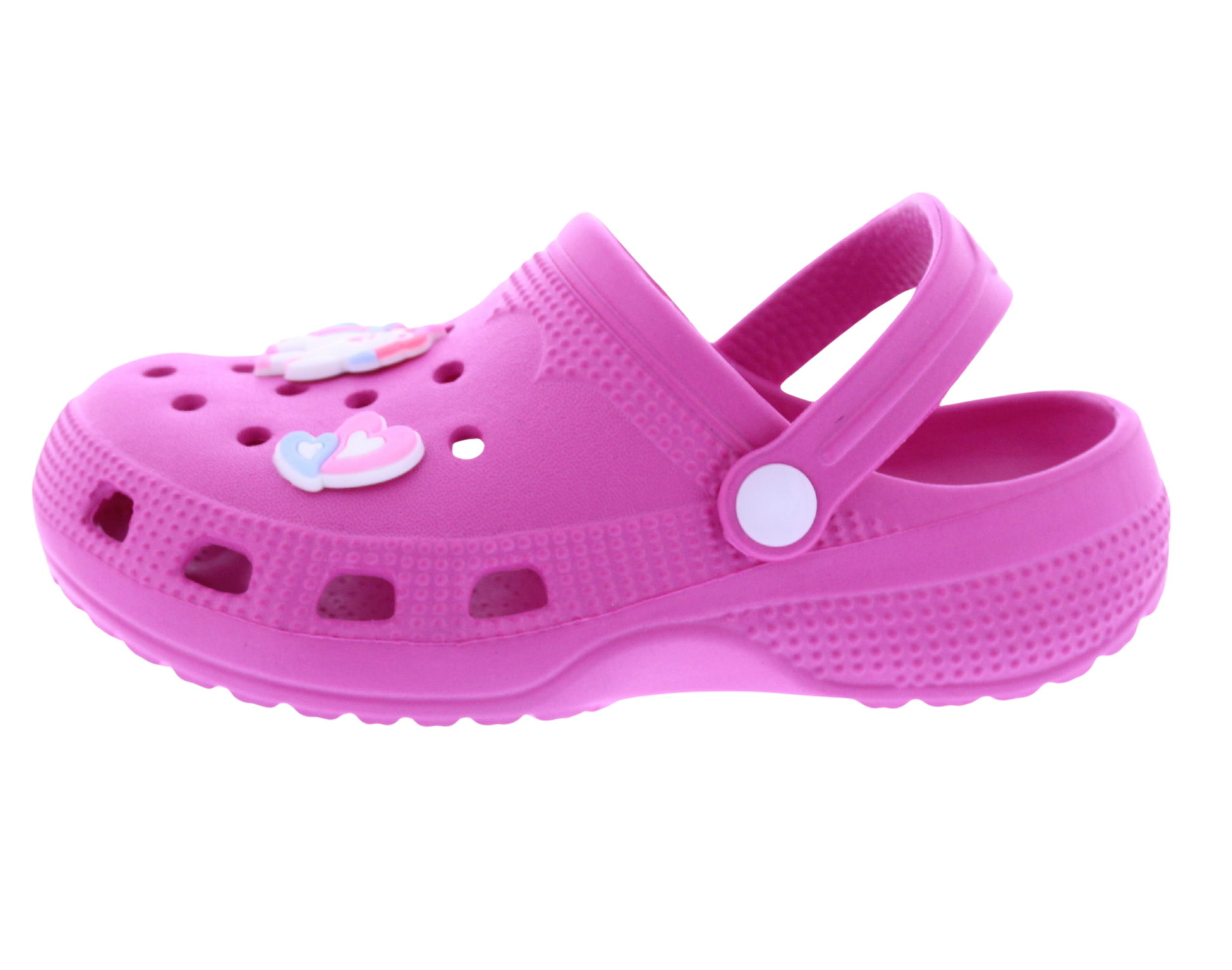 Girls Clog with Unicorn + Hearts Charms