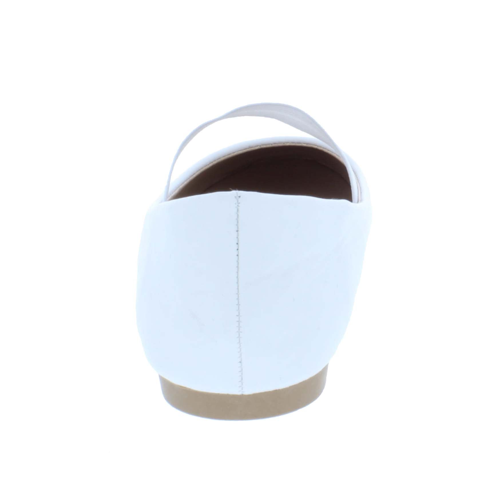 Girls Faux Leather Ballerina with Elastic