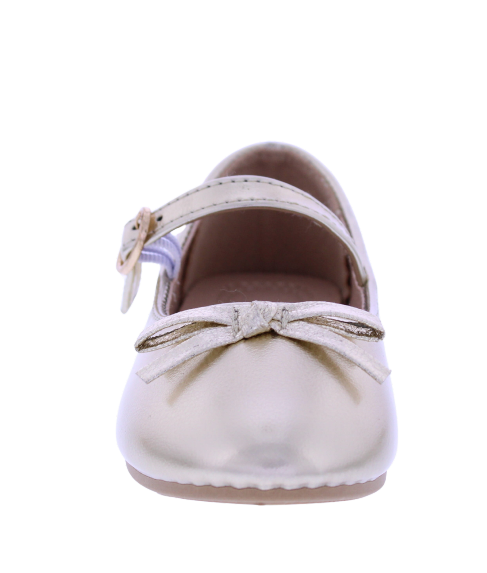 Girls Mary Jane with Metallic Bow