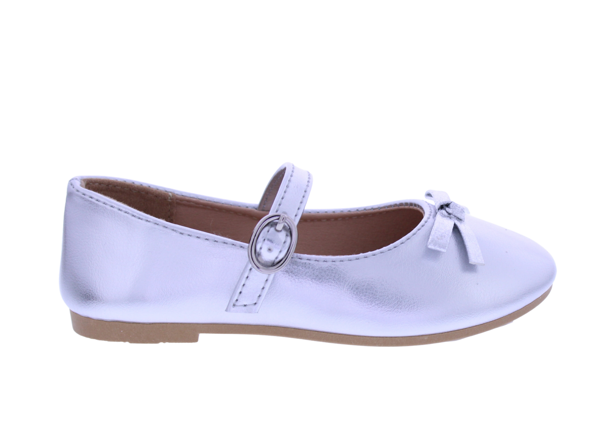 Girls Mary Jane with Metallic Bow